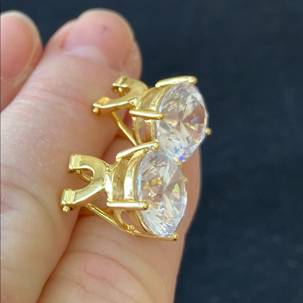 Rhinestone post earrings - Picture 5 of 6